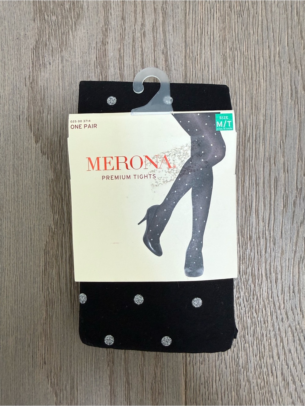 Merona Black Tights with Silver Glitter Polka Dots